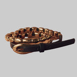 The Beaded Belt - Black with Gold - The Great