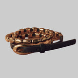 The Beaded Belt - Black with Gold - The Great