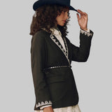 The Beaded Belt - Black with Silver - The Great