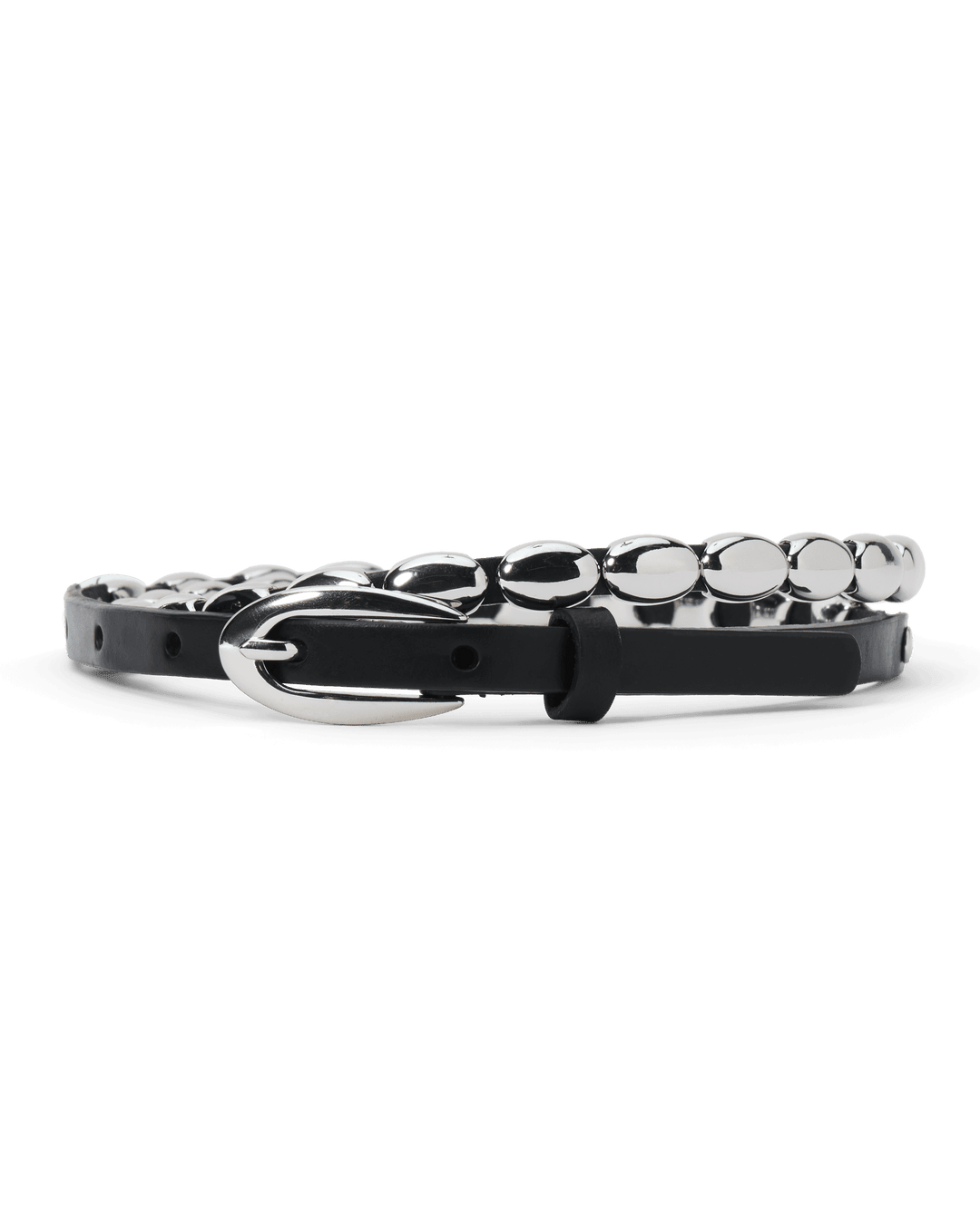 The Beaded Belt - Black with Silver - The Great