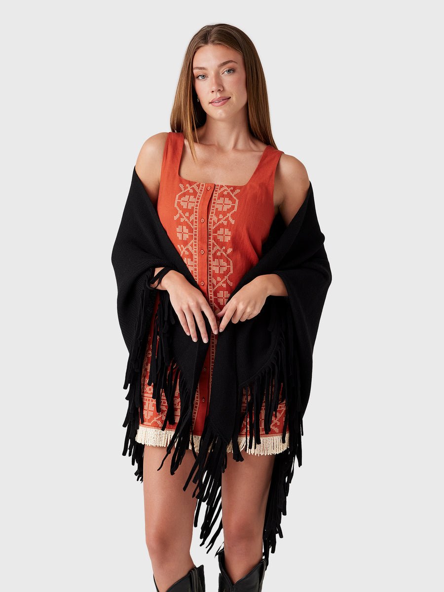 The Big Sweater Fringe Scarf - Black - The Great