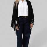 The Big Sweater Fringe Scarf - Black - The Great