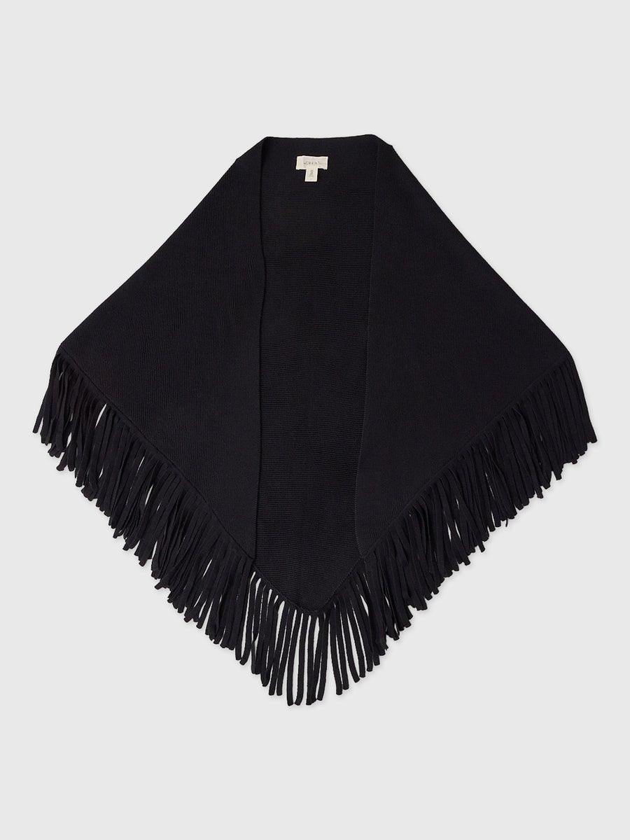 The Big Sweater Fringe Scarf - Black - The Great