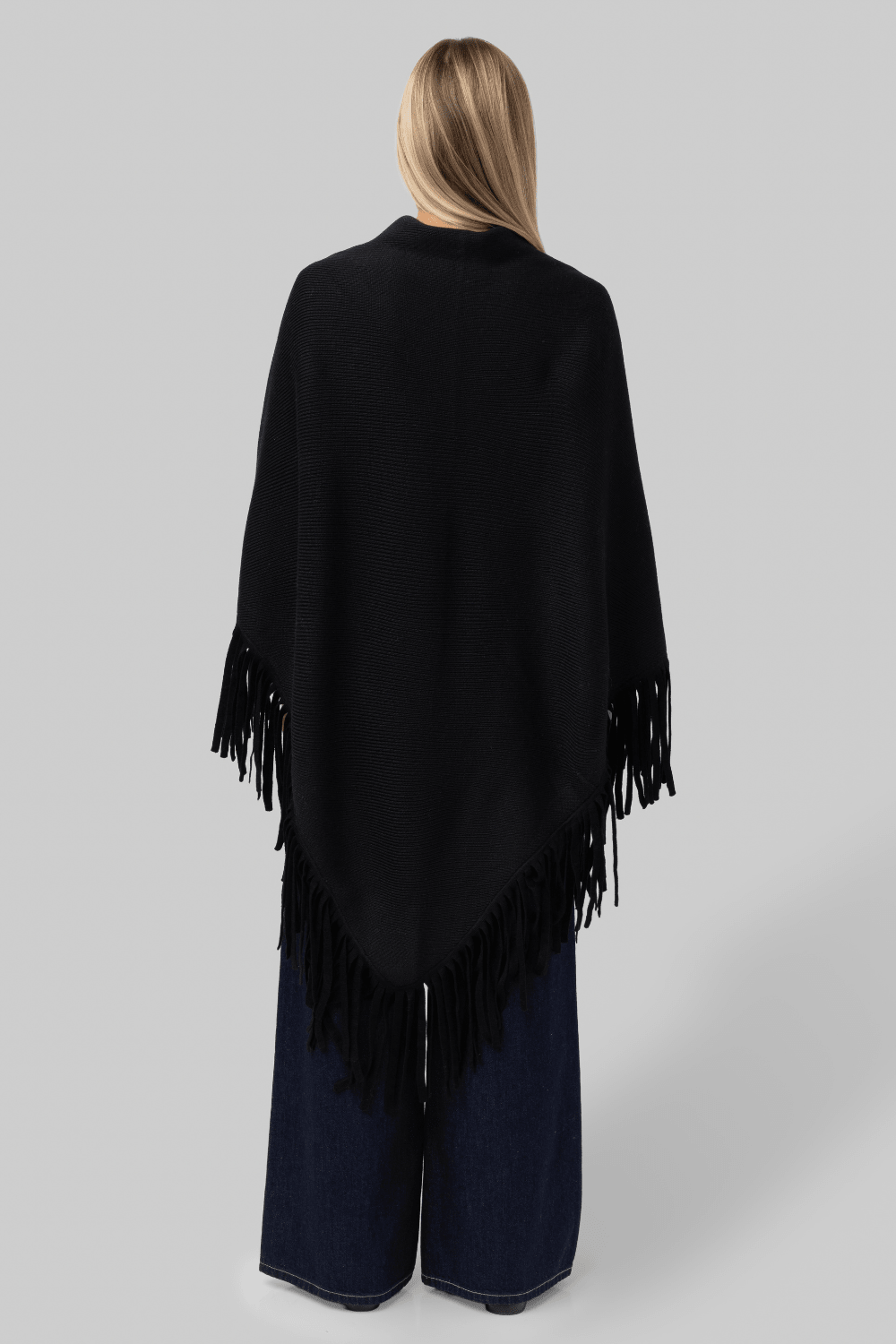 The Big Sweater Fringe Scarf - Black - The Great