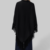 The Big Sweater Fringe Scarf - Black - The Great