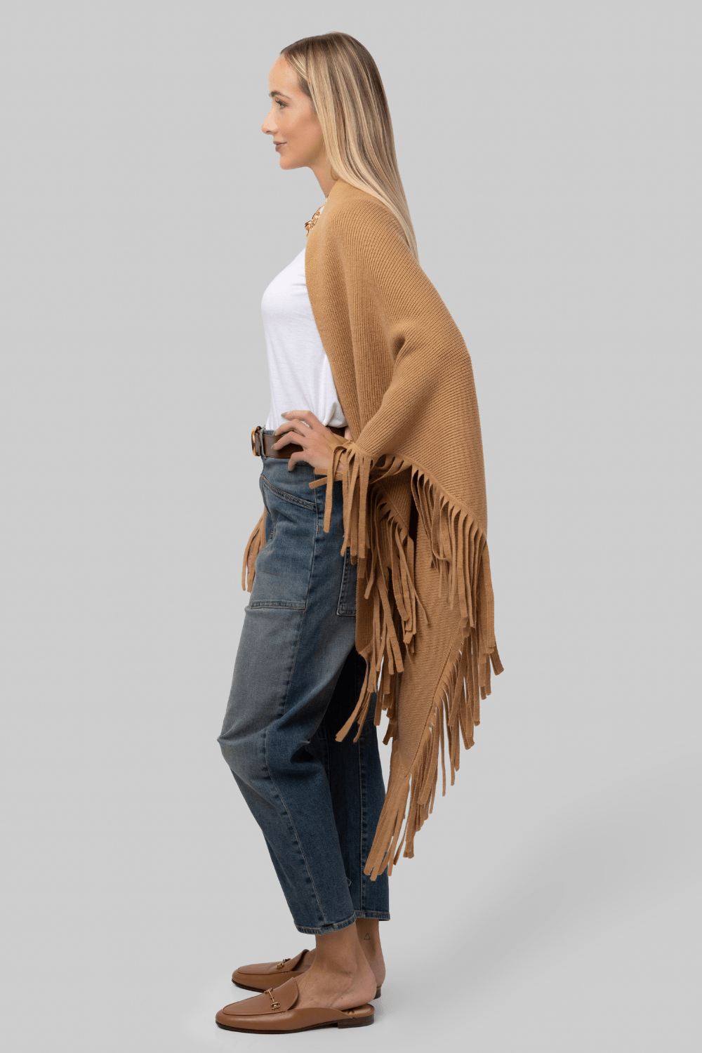 The Big Sweater Fringe Scarf - Camel - The Great