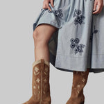 The Cowboy Boot Suede Floral - The Great