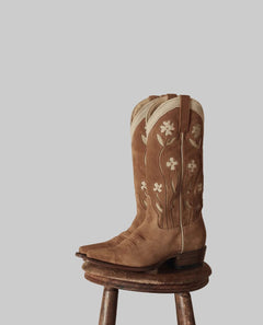 The Cowboy Boot Suede Floral - The Great