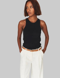 The Madison Cotton Tank in Black - The Garment