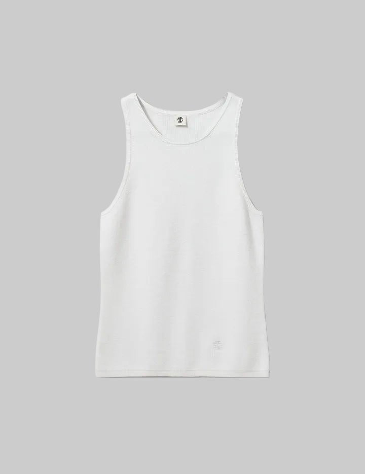 The Madison Cotton Tank in White - The Garment