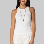 The Madison Cotton Tank in White - The Garment