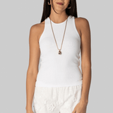 The Madison Cotton Tank in White - The Garment
