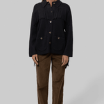 The Western Fringe Sweater Jacket - Black - The Great
