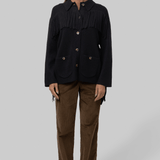 The Western Fringe Sweater Jacket - Black - The Great