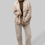 The Western Fringe Sweater Jacket - Natural - The Great
