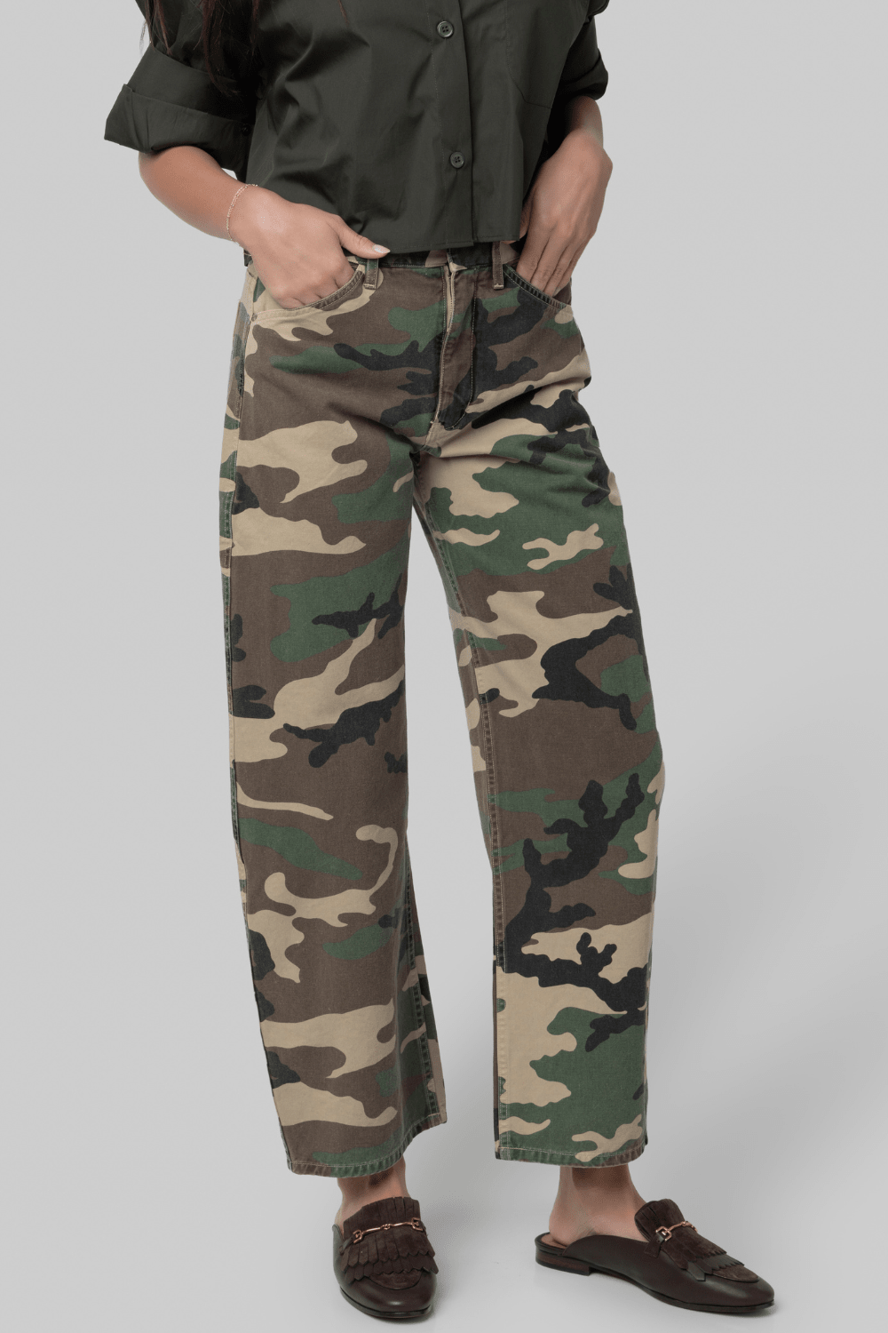 Tribeca Pant Khaki Overdyed Camo - Nili Lotan