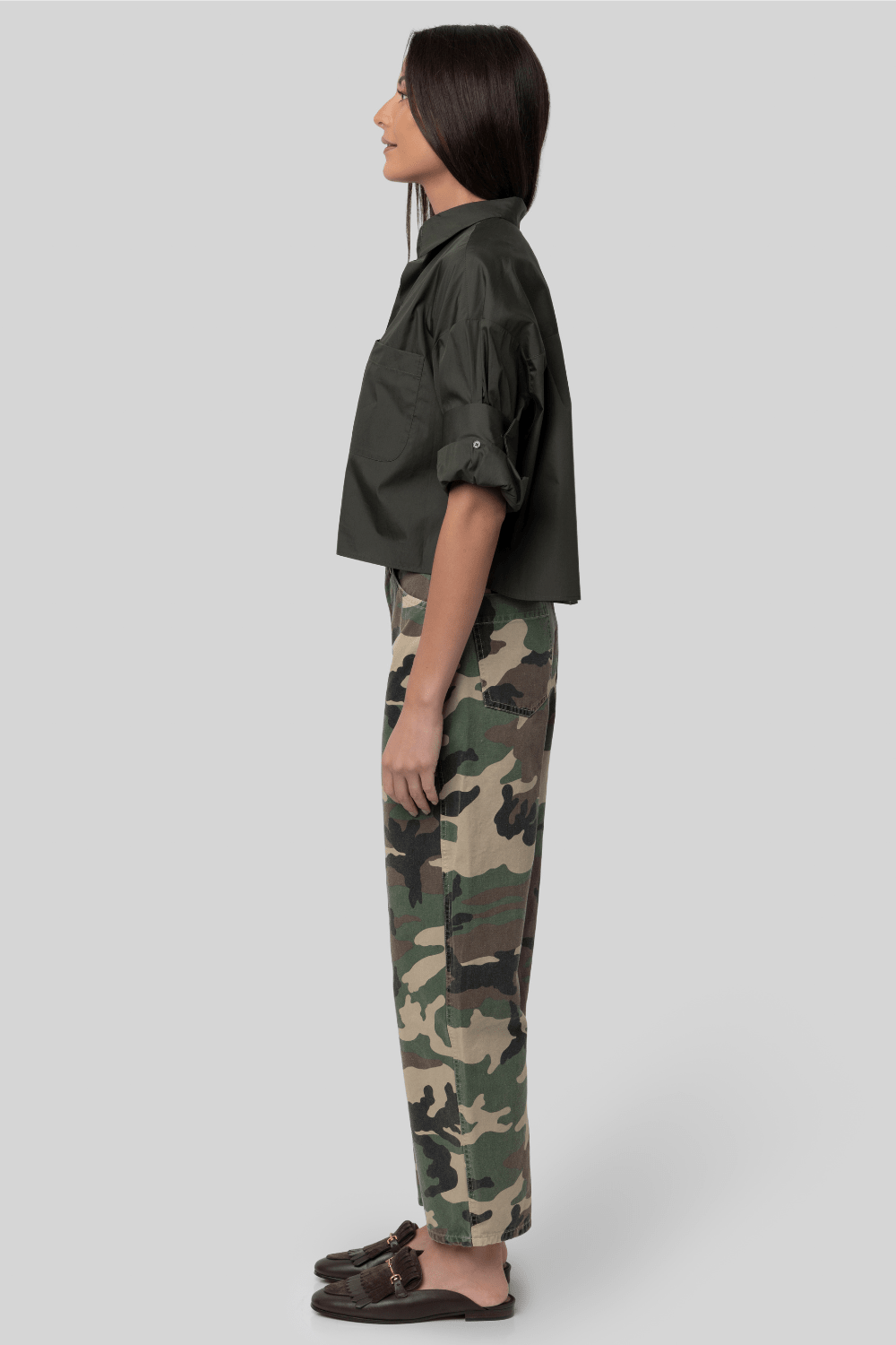 Tribeca Pant Khaki Overdyed Camo - Nili Lotan