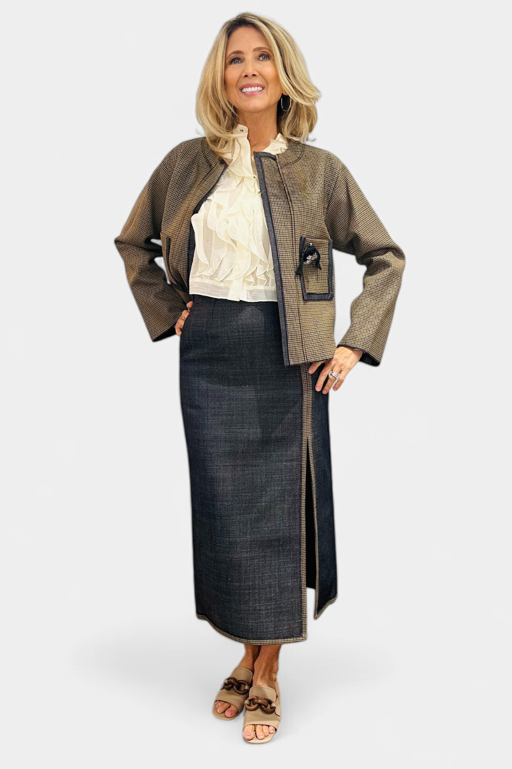 Bounded Denim Skirt - The Posh Peacock