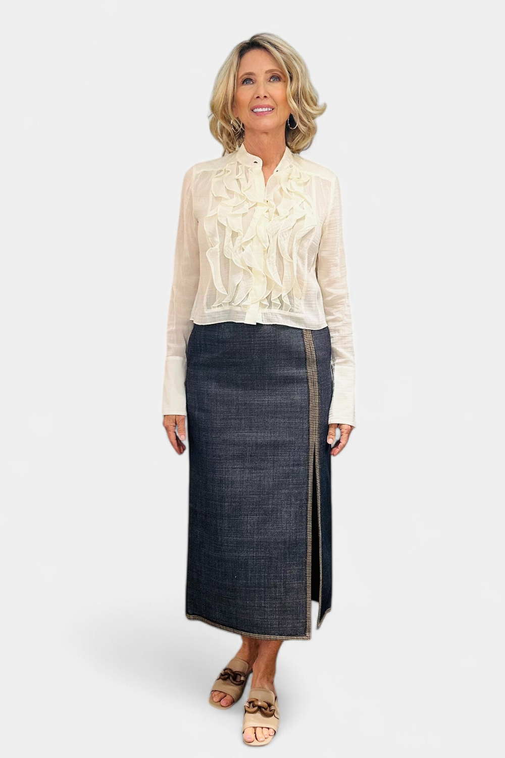 Bounded Denim Skirt - The Posh Peacock