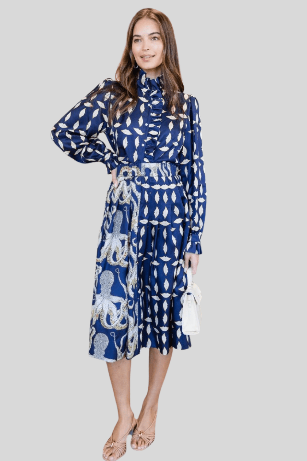 Venise Skirt in Mix Pieuvre Marine - La Prestic Ouiston