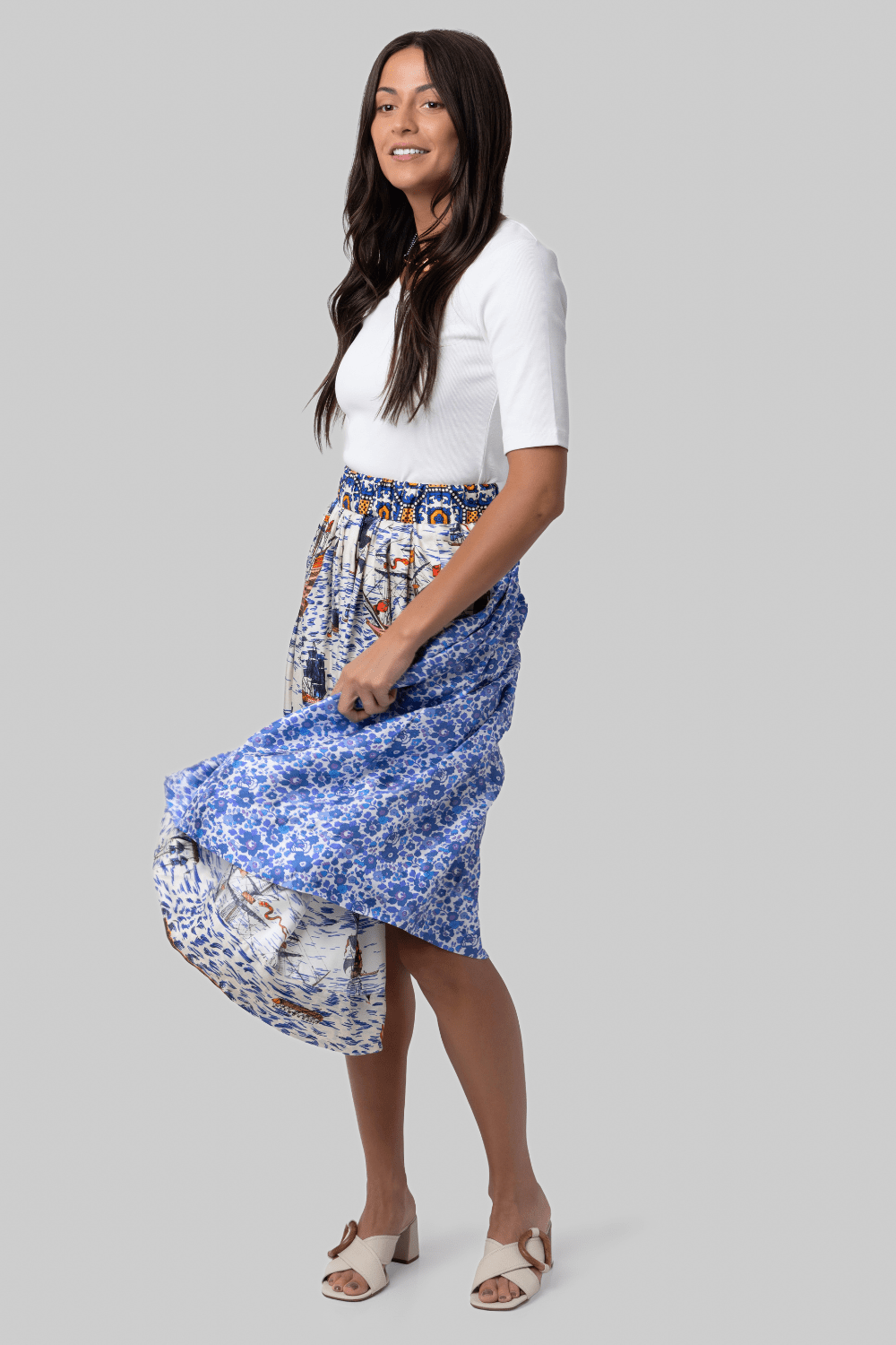 Venise Skirt Mix Caravelle Print - La Prestic Ouiston