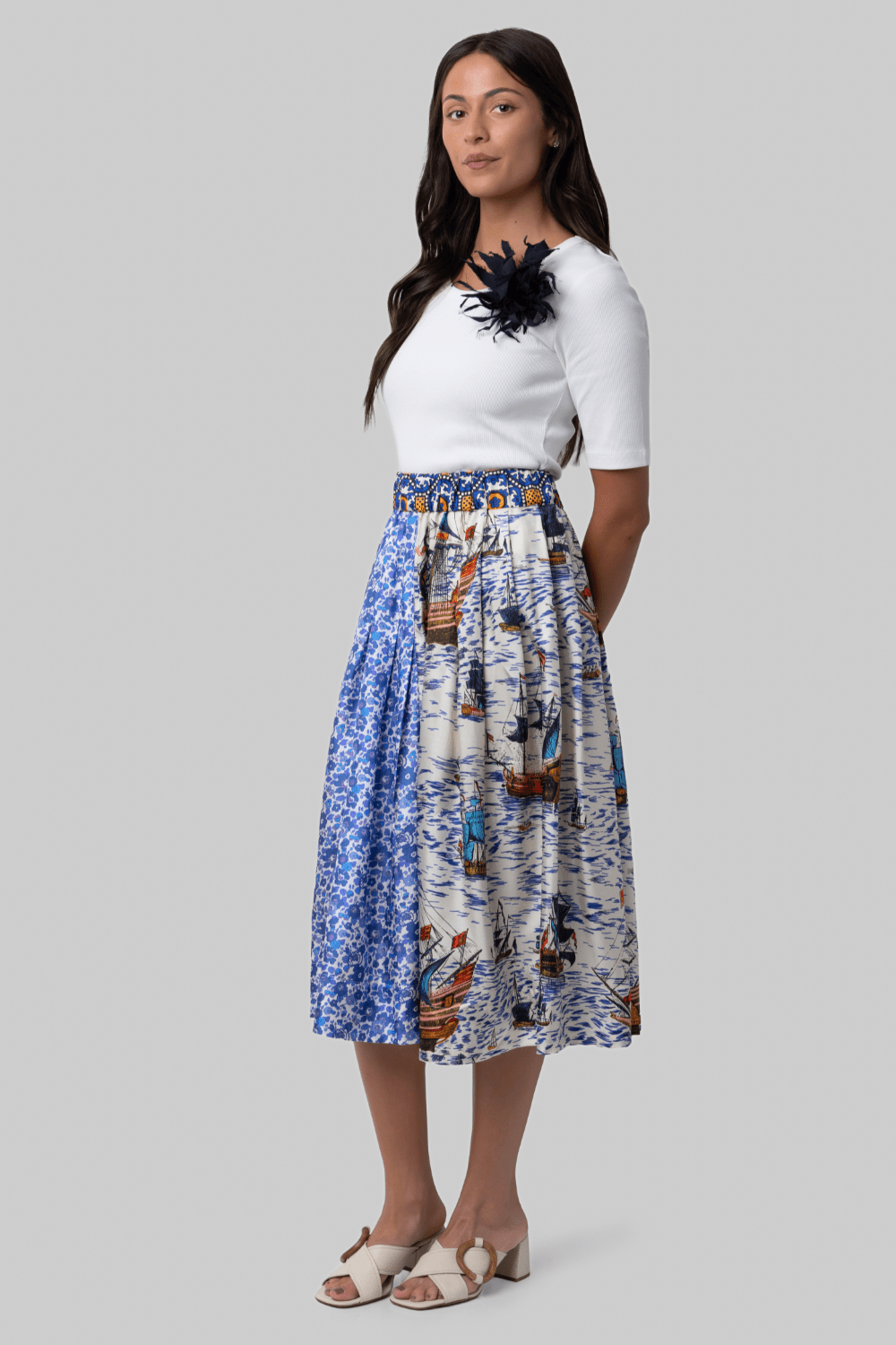 Venise Skirt Mix Caravelle Print - La Prestic Ouiston