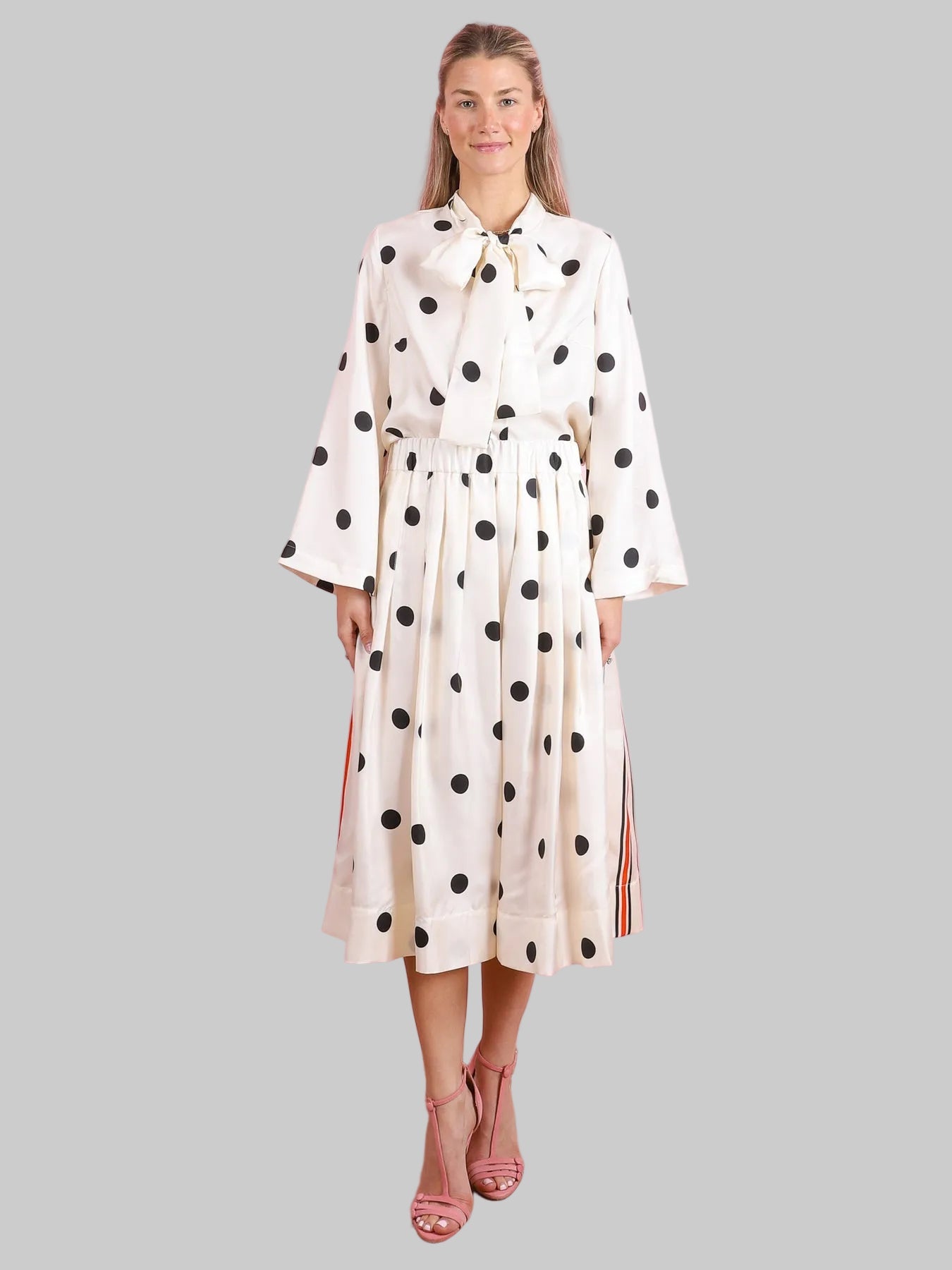 Venise Skirt - Mix Dot/Stripe Print Skirt - la