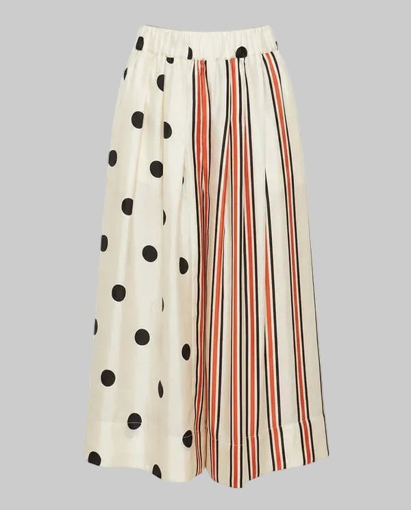 Venise Skirt - Mix Dot/Stripe Print Skirt - la
