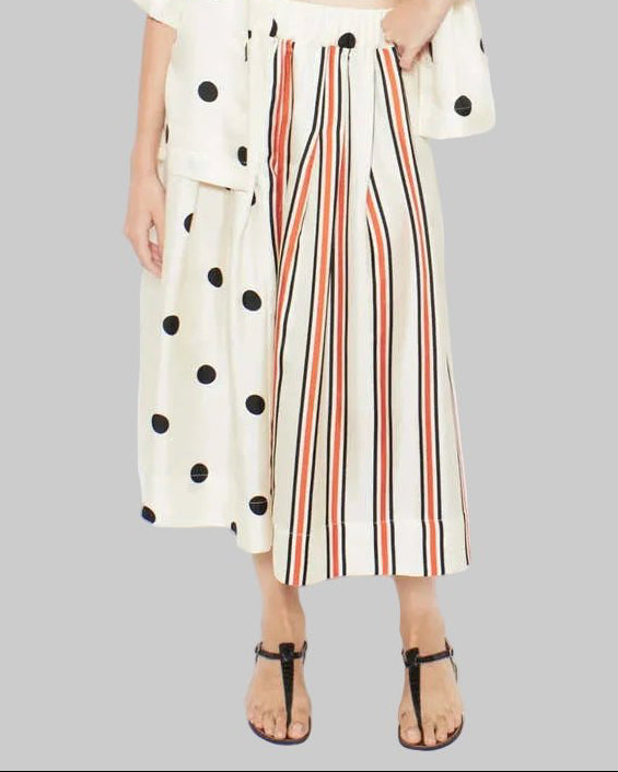Venise Skirt - Mix Dot/Stripe Print Skirt - la
