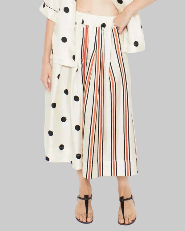 Venise Skirt - Mix Dot/Stripe Print Skirt - la