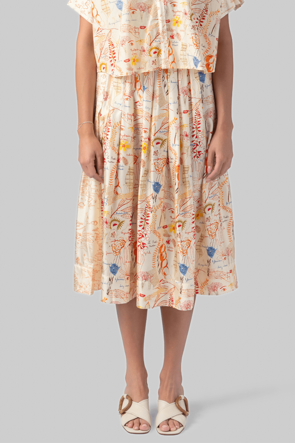 Venise Skirt - Mix Floral Orange/Blue Floral Print - La Prestic Ouiston