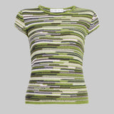 Veya Knit Tee in Green Linen - Proenza Schouler White Label