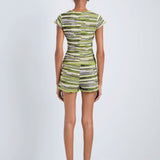 Veya Knit Tee in Green Linen - Proenza Schouler White Label