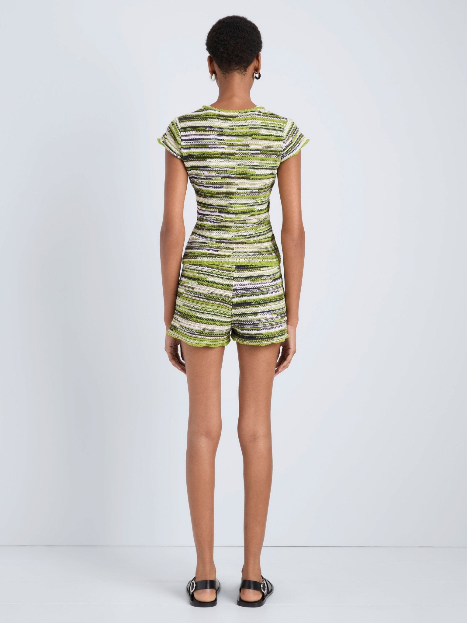 Veya Knit Tee in Green Linen - Proenza Schouler White Label