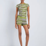 Veya Knit Tee in Green Linen - Proenza Schouler White Label