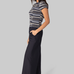 Veya Knit Tee in Navy Linen - Proenza Schouler White Label