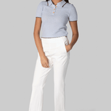 White Compact Jersey Crop Pant - Odeeh