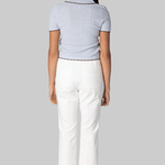 White Compact Jersey Crop Pant - Odeeh