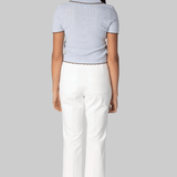 White Compact Jersey Crop Pant - Odeeh