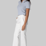 White Compact Jersey Crop Pant - Odeeh