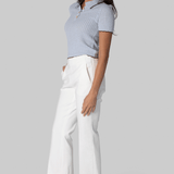 White Compact Jersey Crop Pant - Odeeh