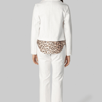 White Compact Jersey Crop Pant - Odeeh