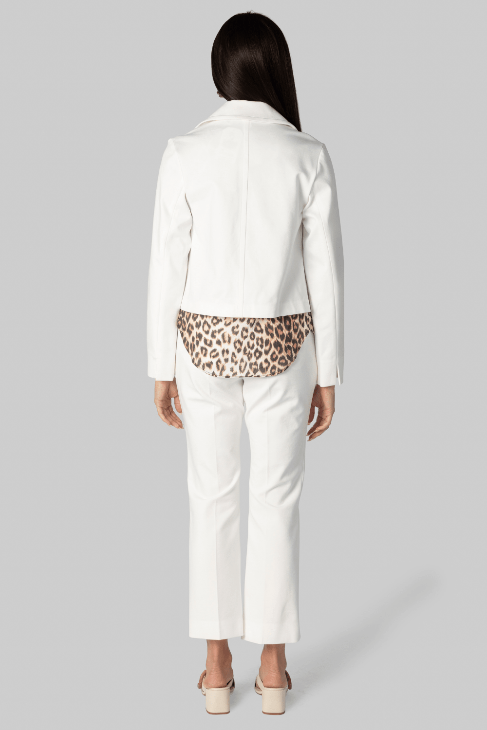 White Compact Jersey Crop Pant - Odeeh