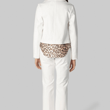 White Compact Jersey Crop Pant - Odeeh