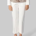 White Compact Jersey Crop Pant - Odeeh