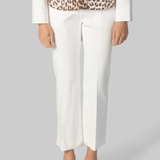White Compact Jersey Crop Pant - Odeeh