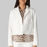 White Compact Jersey Jacket - Odeeh