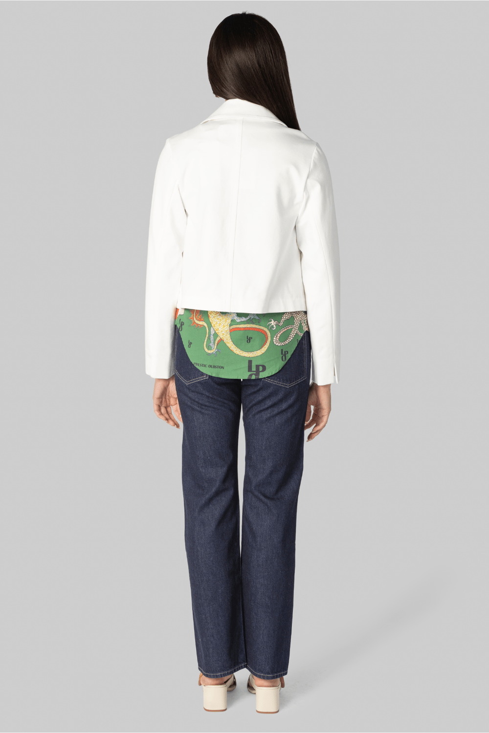 White Compact Jersey Jacket - Odeeh