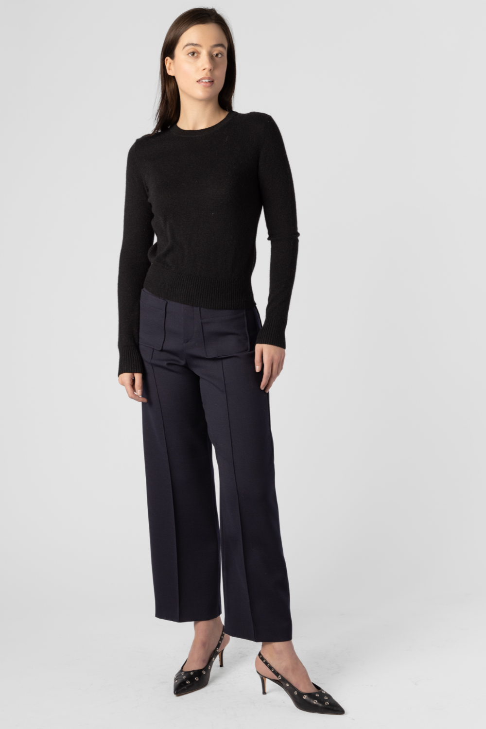 Cashmere Shrunken Crewneck Sweater - The Posh Peacock