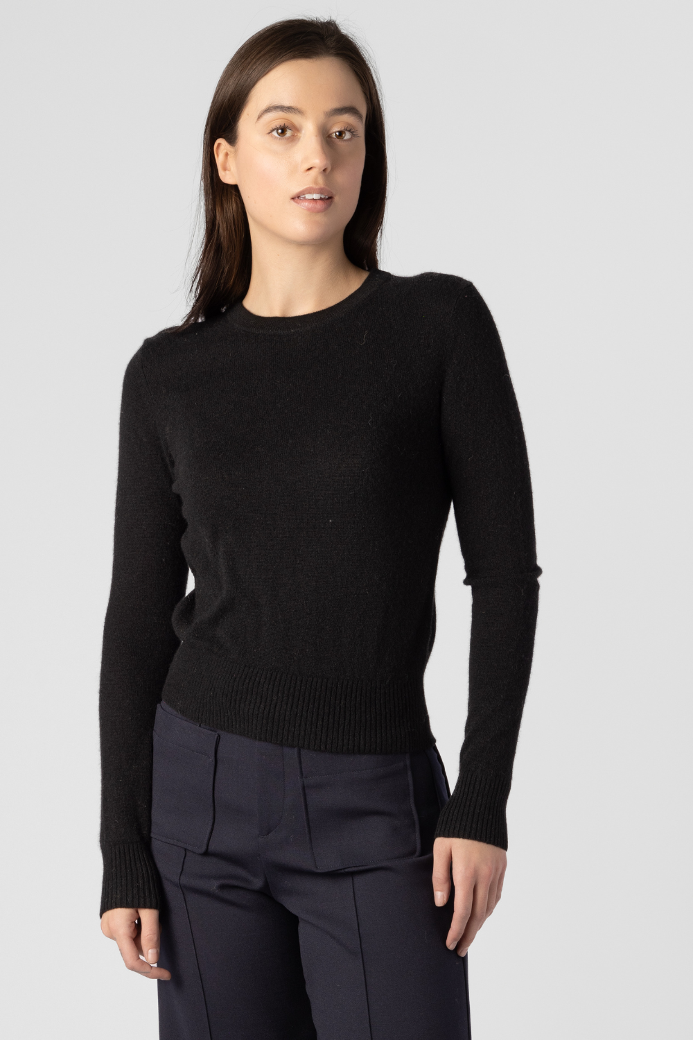 Cashmere Shrunken Crewneck Sweater - The Posh Peacock